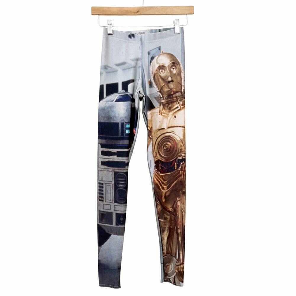 Blackmilk Star Wars Artoo R2D2 and Threepio C3PO Leggings Sz S
